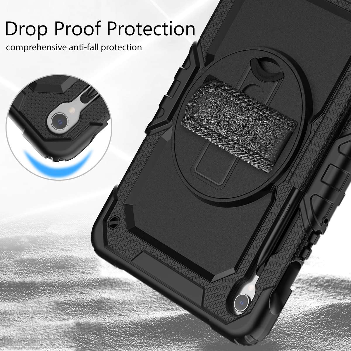 For Samsung Galaxy Tab S9 / S9 FE / S10 FE Lucky Wheel Grip Silicone Hybrid PC Tablet Case with Sh
