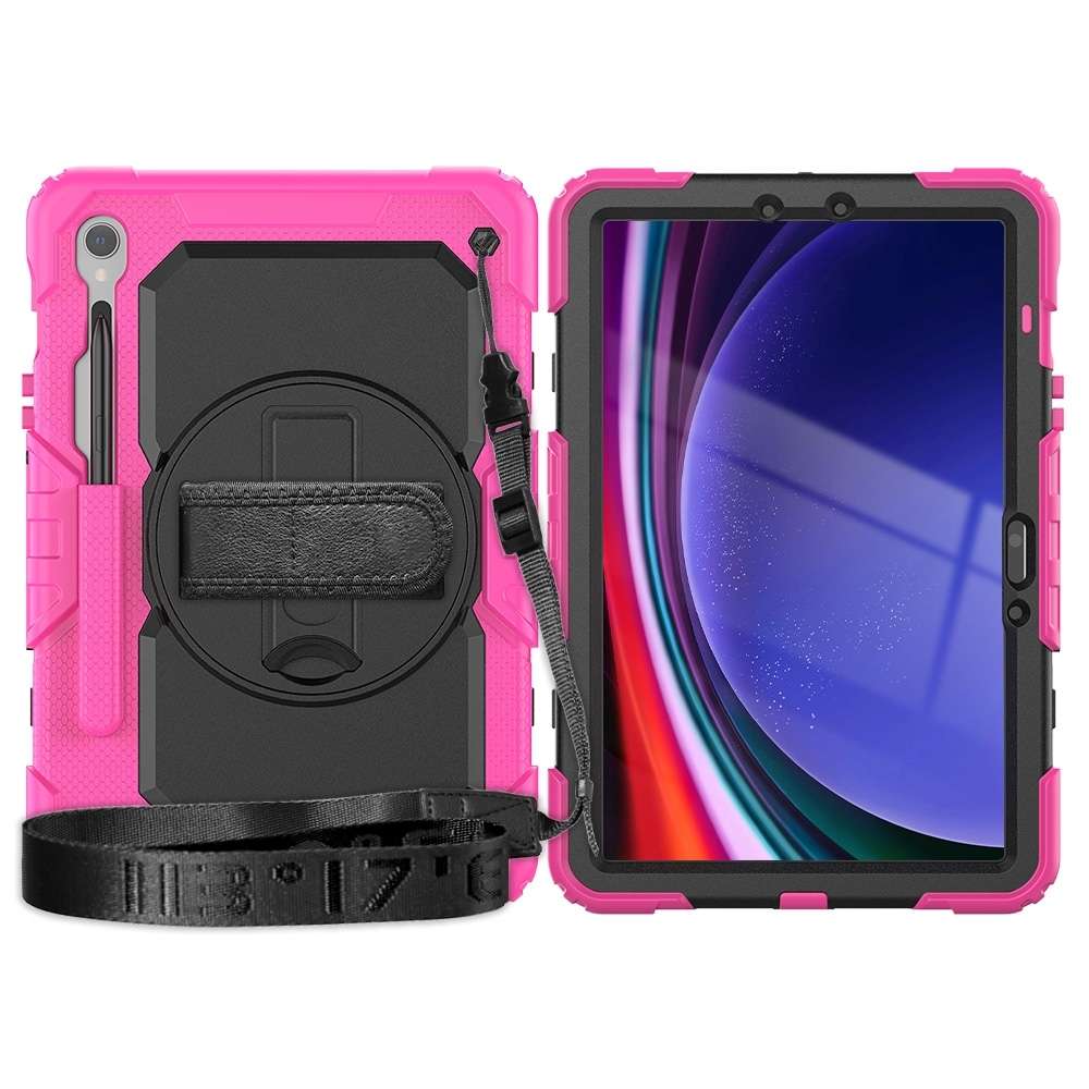 For Samsung Galaxy Tab S9 / S9 FE / S10 FE Lucky Wheel Grip Silicone Hybrid PC Tablet Case with Sh