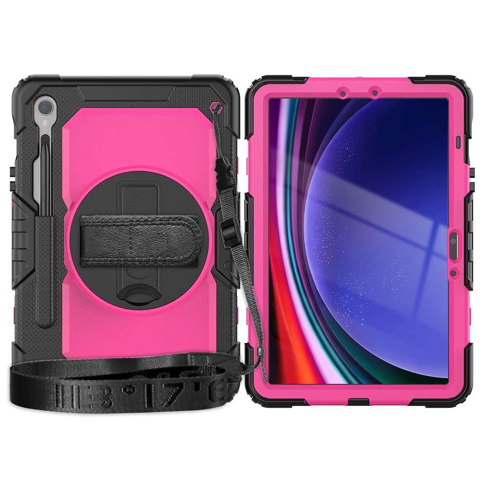 For Samsung Galaxy Tab S9 / S9 FE / S10 FE Lucky Wheel Grip Silicone Hybrid PC Tablet Case with Sh