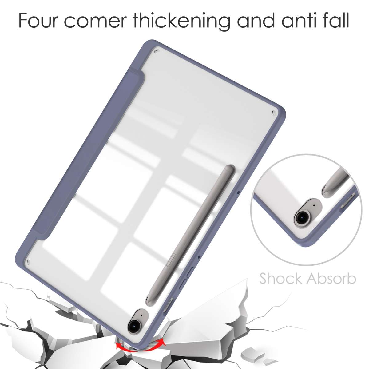 For Samsung Galaxy Tab S9 FE / S10 FE Acrylic 3-folding Smart Leather Tablet Case with Pen Slot(La