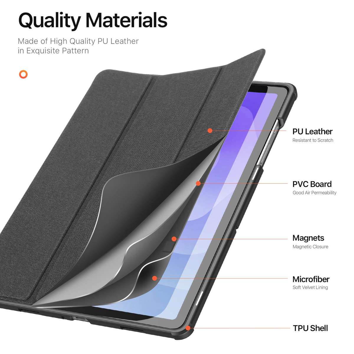 For Samsung Galaxy Tab A11+ / A9+ DUX DUCIS Domo Series Magnetic Flip Leather Tablet Case(Black)