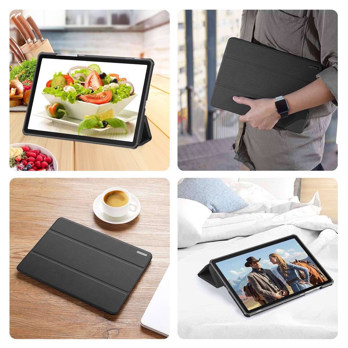 For Samsung Galaxy Tab A11+ / A9+ DUX DUCIS Domo Series Magnetic Flip Leather Tablet Case(Black)