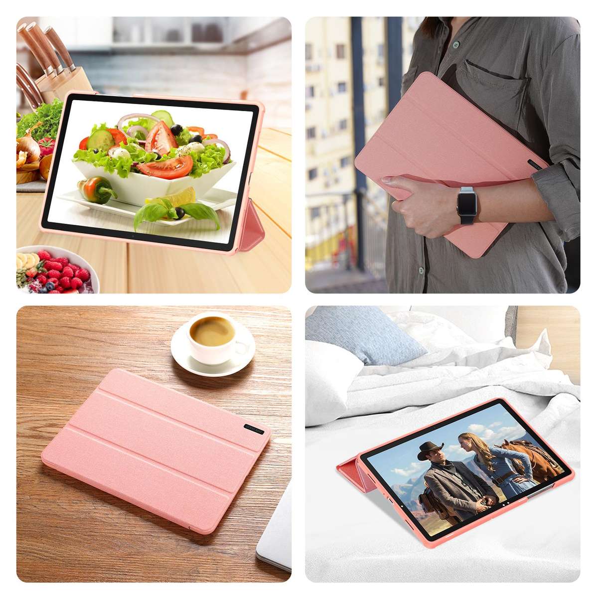 For Samsung Galaxy Tab A11+ / A9+ DUX DUCIS Domo Series Magnetic Flip Leather Tablet Case(Pink)