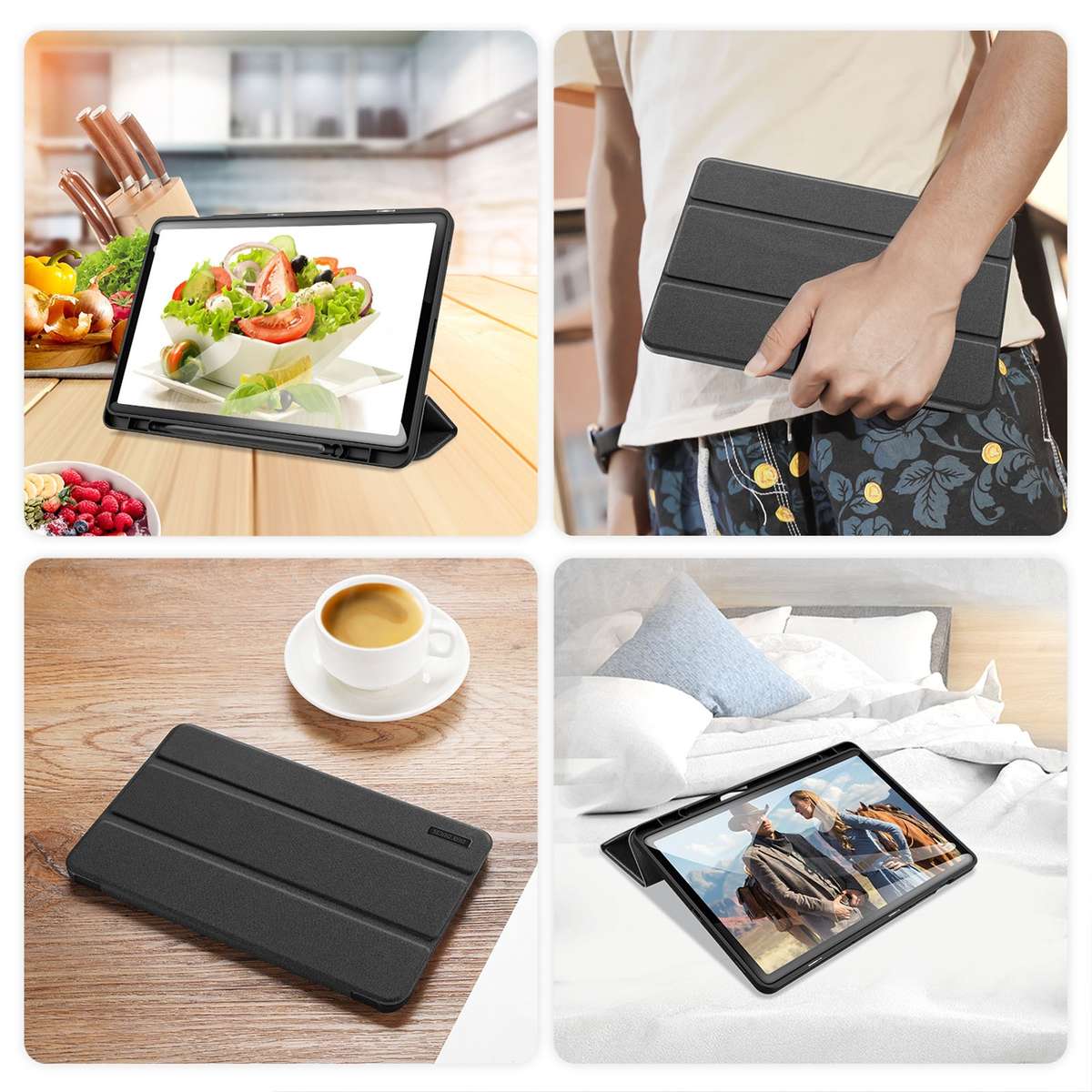 For Samsung Galaxy Tab S9 FE / S10 FE DUX DUCIS Domo Series Magnetic Flip Leather Tablet Case(Blac