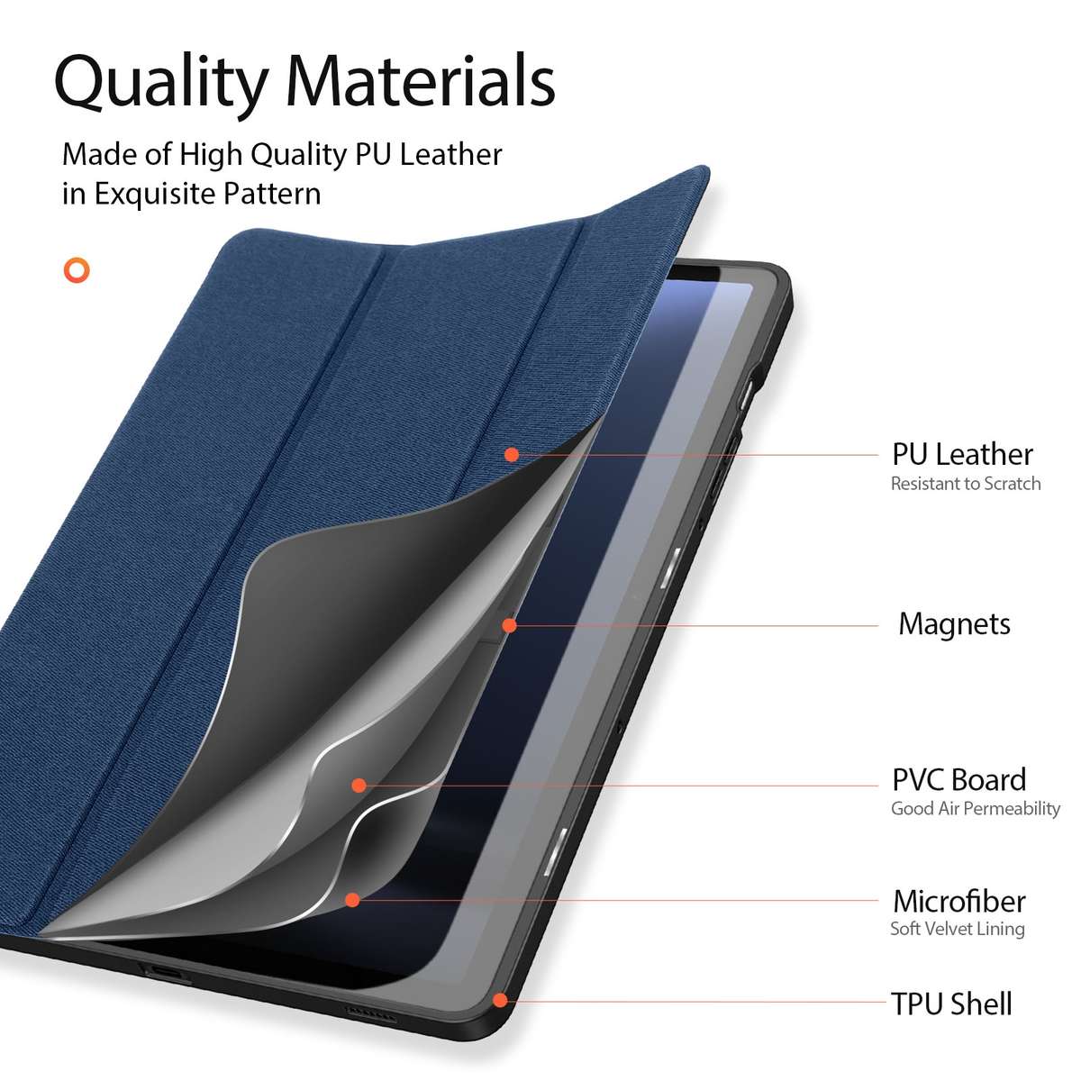 For Samsung Galaxy Tab S9 FE / S10 FE DUX DUCIS Domo Series Magnetic Flip Leather Tablet Case(Blue