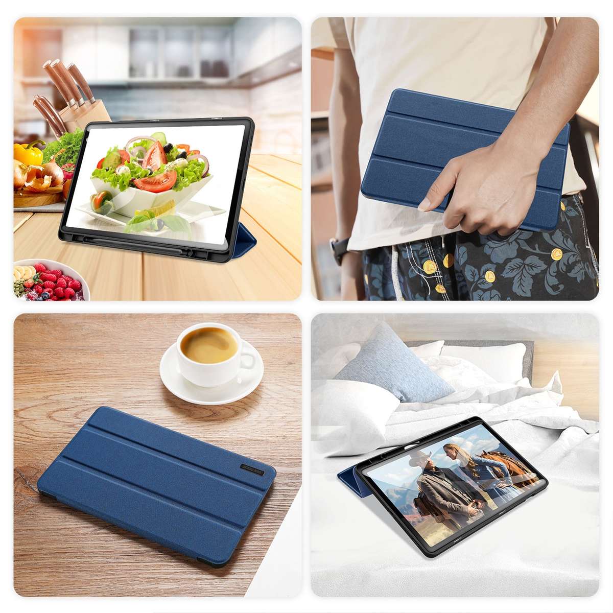 For Samsung Galaxy Tab S9 FE / S10 FE DUX DUCIS Domo Series Magnetic Flip Leather Tablet Case(Blue