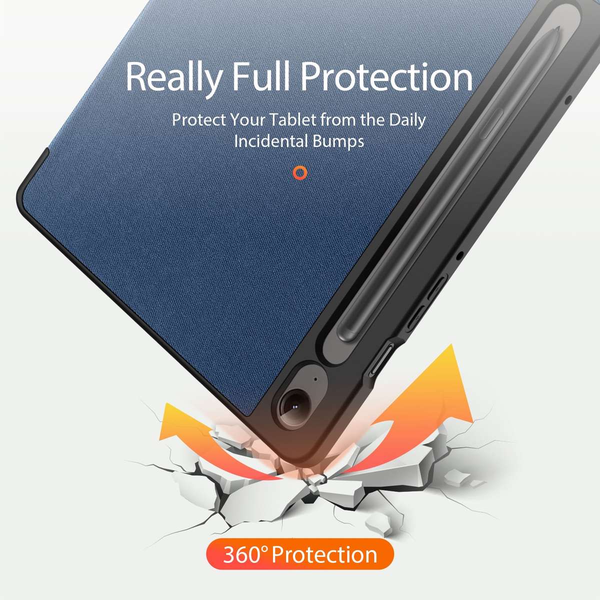 For Samsung Galaxy Tab S9 FE / S10 FE DUX DUCIS Domo Series Magnetic Flip Leather Tablet Case(Blue