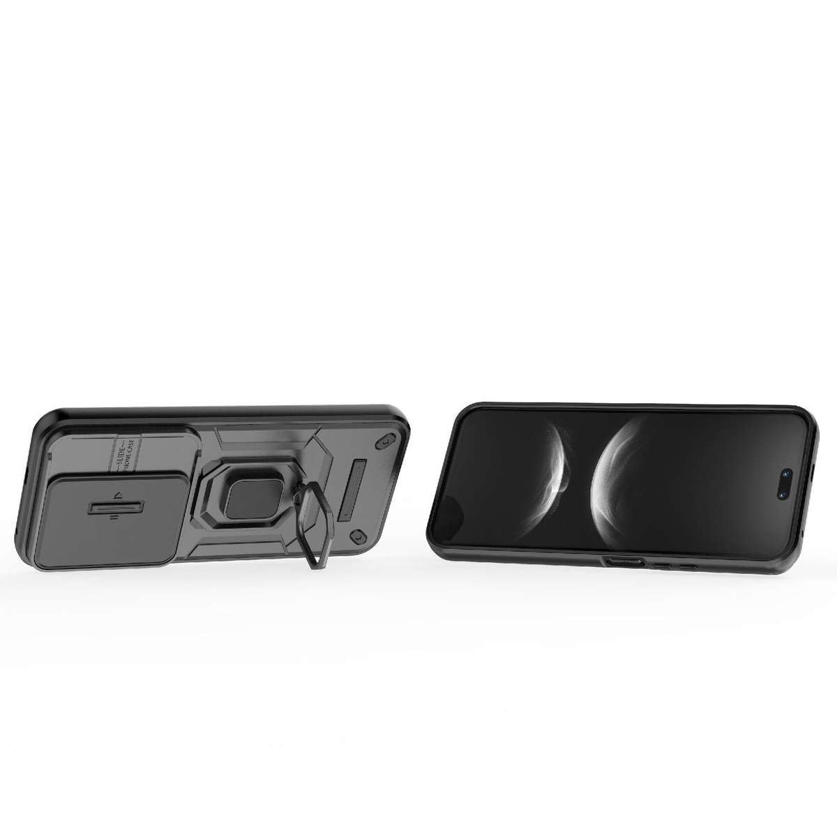 For Huawei nova 14 Ultra 5G Sliding Camshield TPU + PC Shockproof Phone Case with Holder(Black)