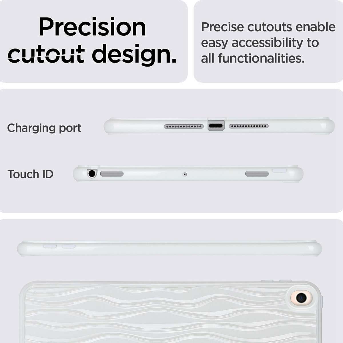 For iPad 10.5 Air 3 2019 Jelly Color Water Ripple TPU Tablet Case(White)