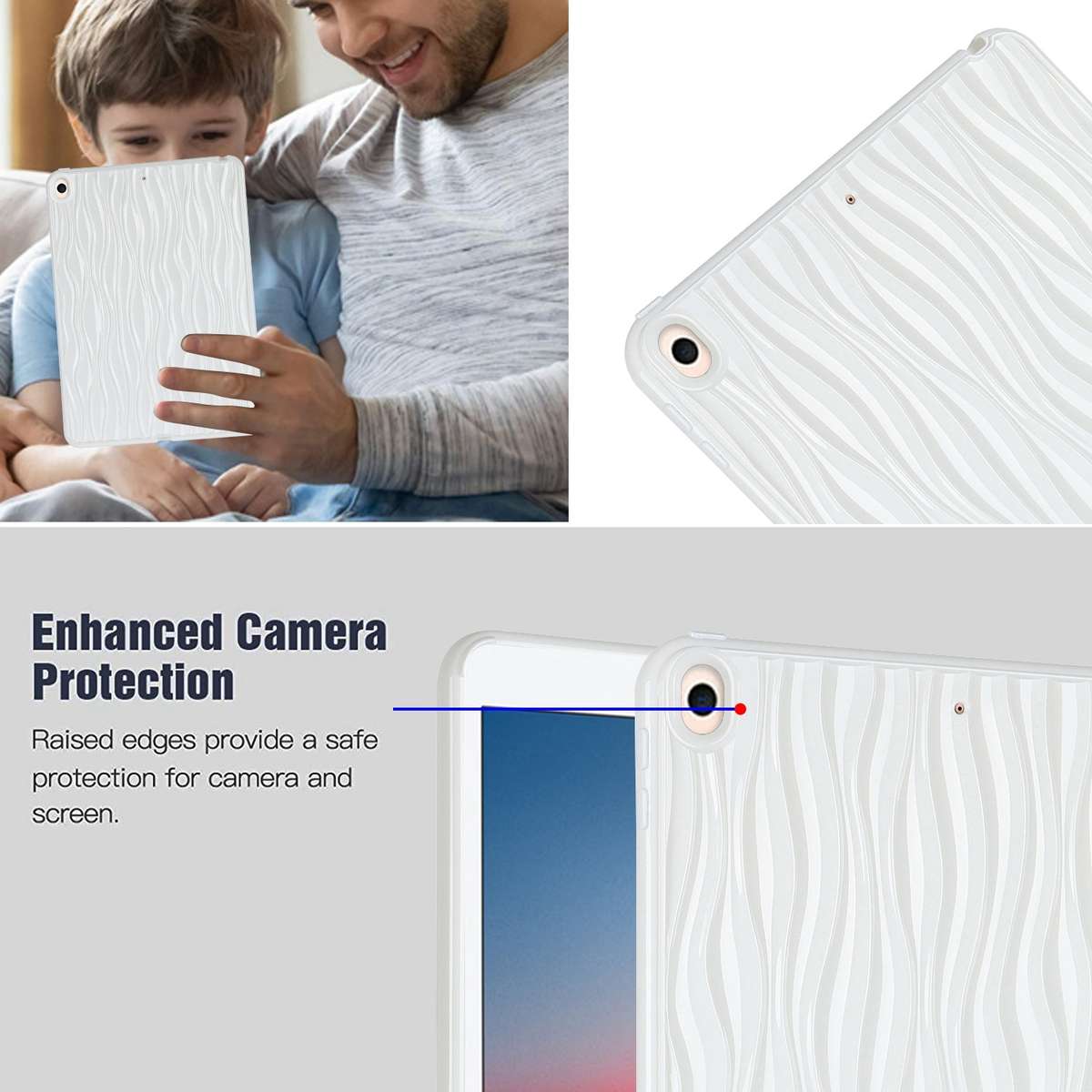For iPad 10.5 Air 3 2019 Jelly Color Water Ripple TPU Tablet Case(White)