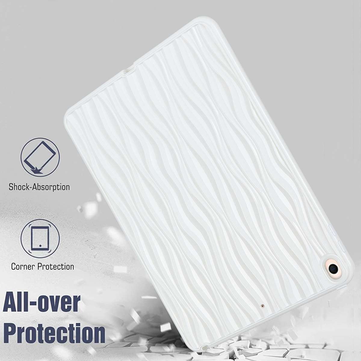 For iPad 10.5 Air 3 2019 Jelly Color Water Ripple TPU Tablet Case(White)