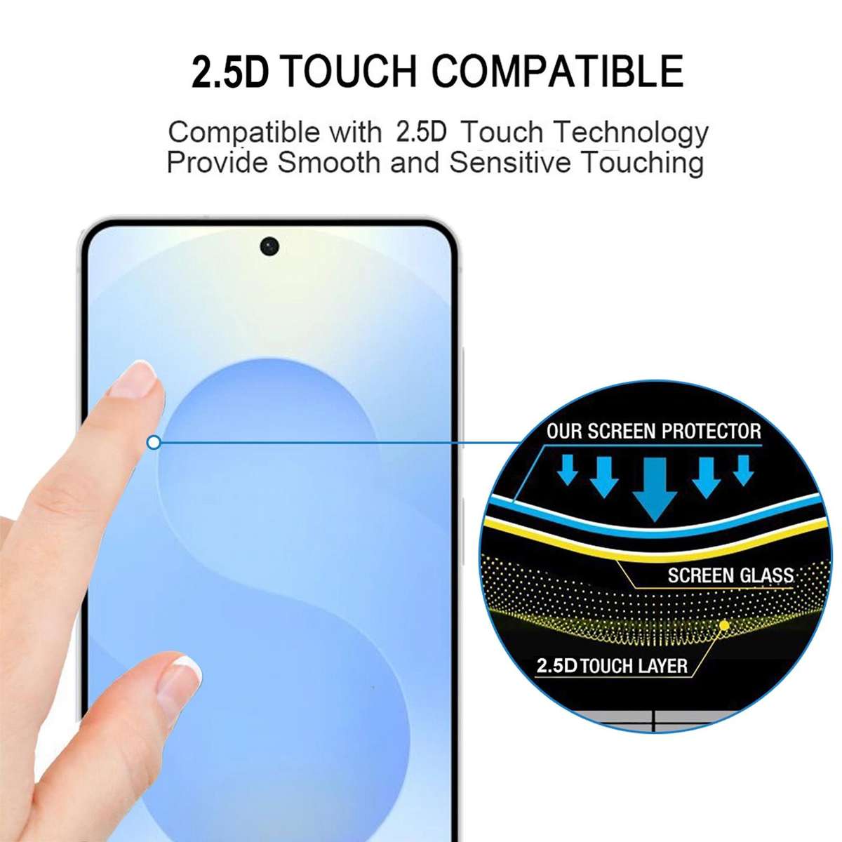 For Samsung Galaxy S26+ 5G Full Glue Screen Tempered Glass Film, Support Fingerprint Unlocking