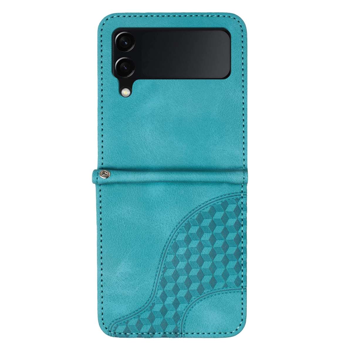 For Samsung Galaxy Z Flip4 5G YX0060 Elephant Head Embossed Phone Leather Case with Lanyard(Light