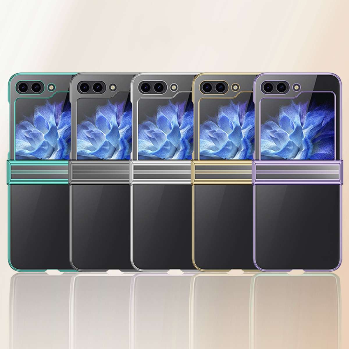 For Samsung Galaxy Z Flip7 FE / Flip6 Three Parts 6D Electroplating PC Shockproof Phone Case(Green