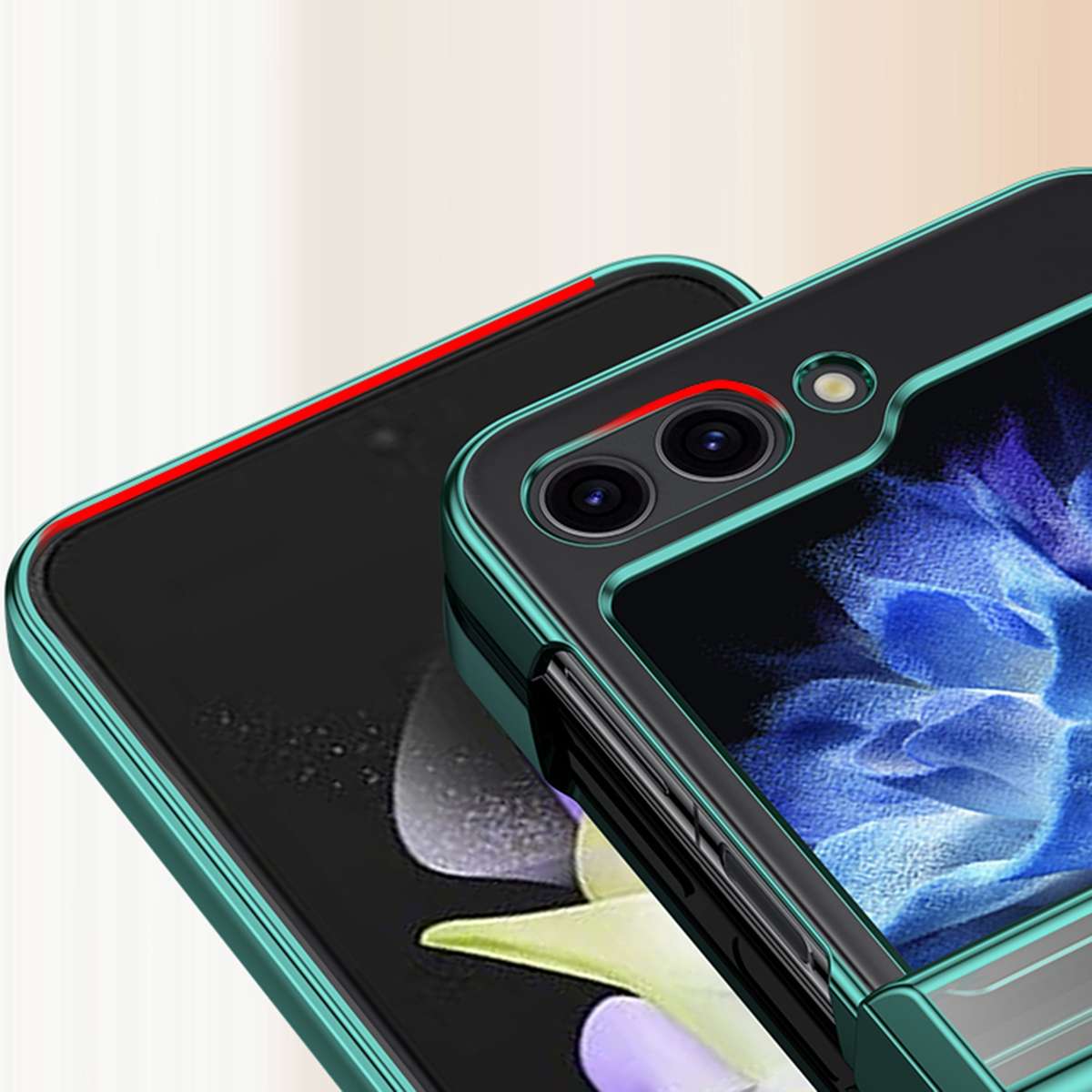 For Samsung Galaxy Z Flip7 FE / Flip6 Three Parts 6D Electroplating PC Shockproof Phone Case(Green