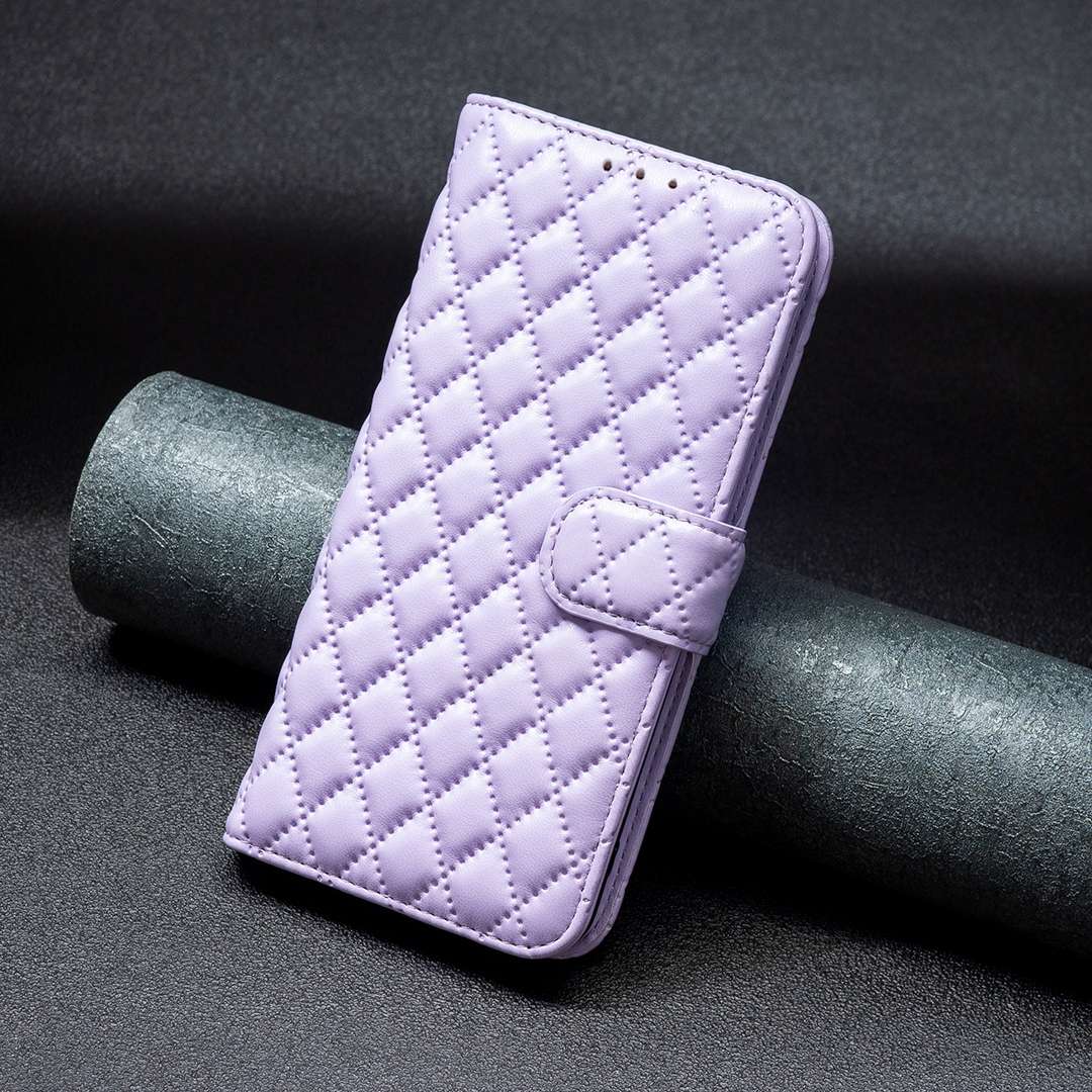 For Samsung Galaxy S25 5G Diamond Lattice Wallet Flip Leather Phone Case(Purple)