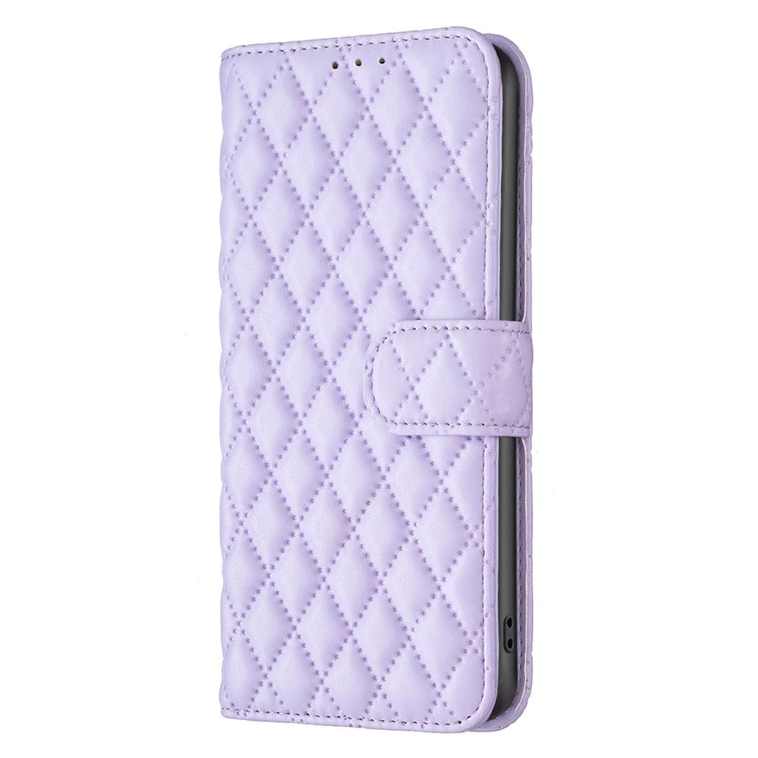 For Samsung Galaxy S25 5G Diamond Lattice Wallet Flip Leather Phone Case(Purple)