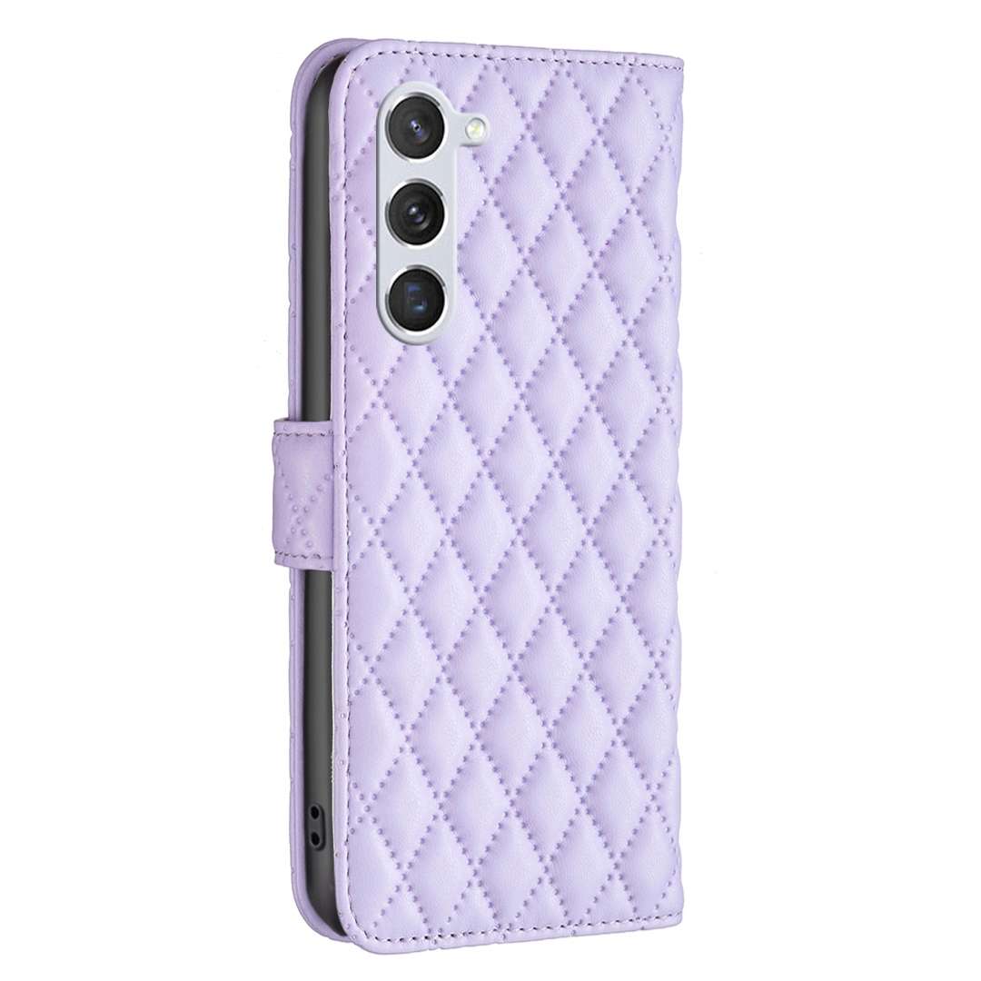For Samsung Galaxy S25 5G Diamond Lattice Wallet Flip Leather Phone Case(Purple)