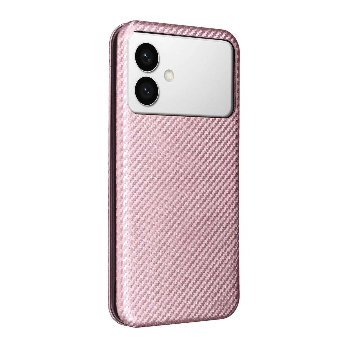 For Samsung Galaxy S26 Edge 5G Carbon Fiber Texture Flip Leather Phone Case(Pink)