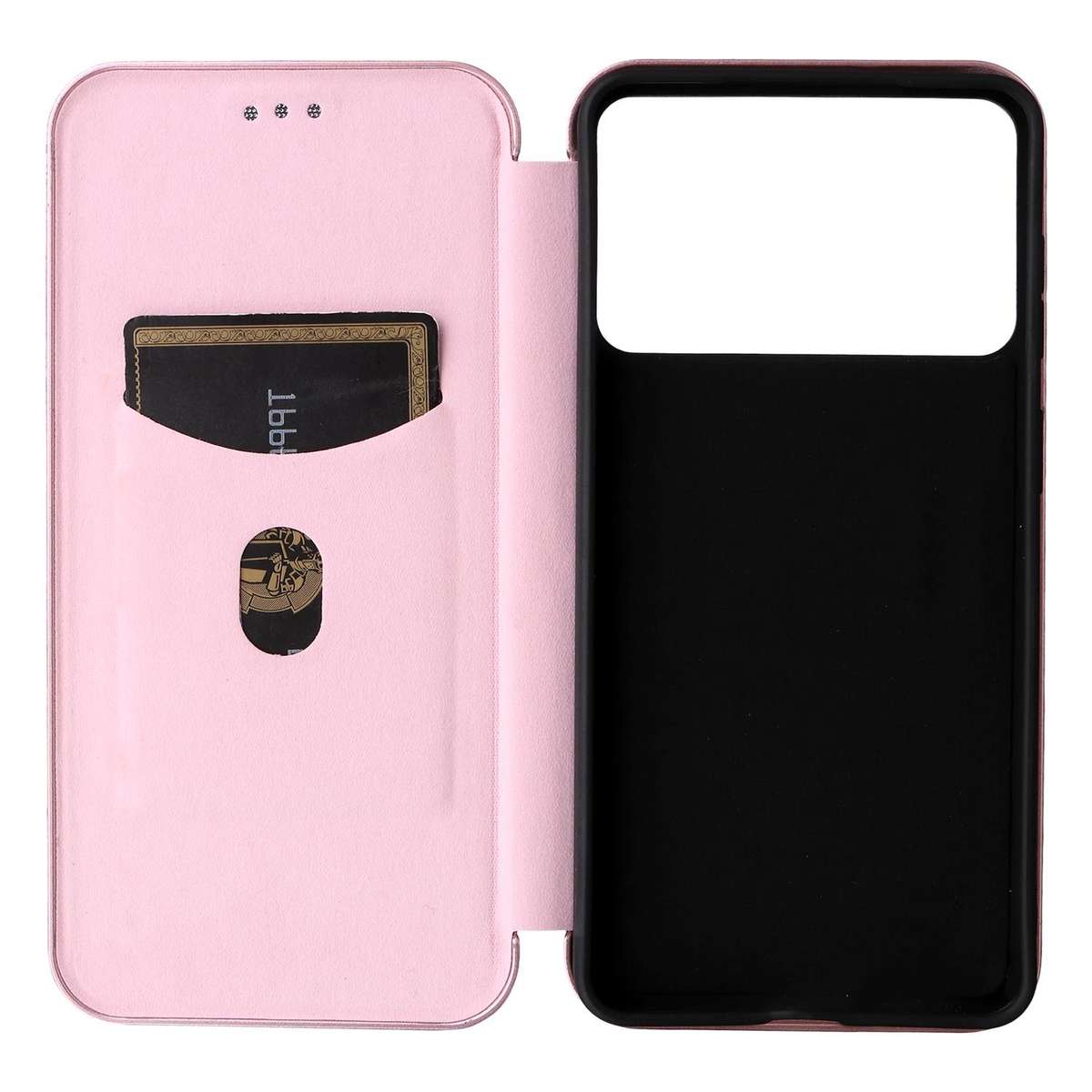 For Samsung Galaxy S26 Edge 5G Carbon Fiber Texture Flip Leather Phone Case(Pink)