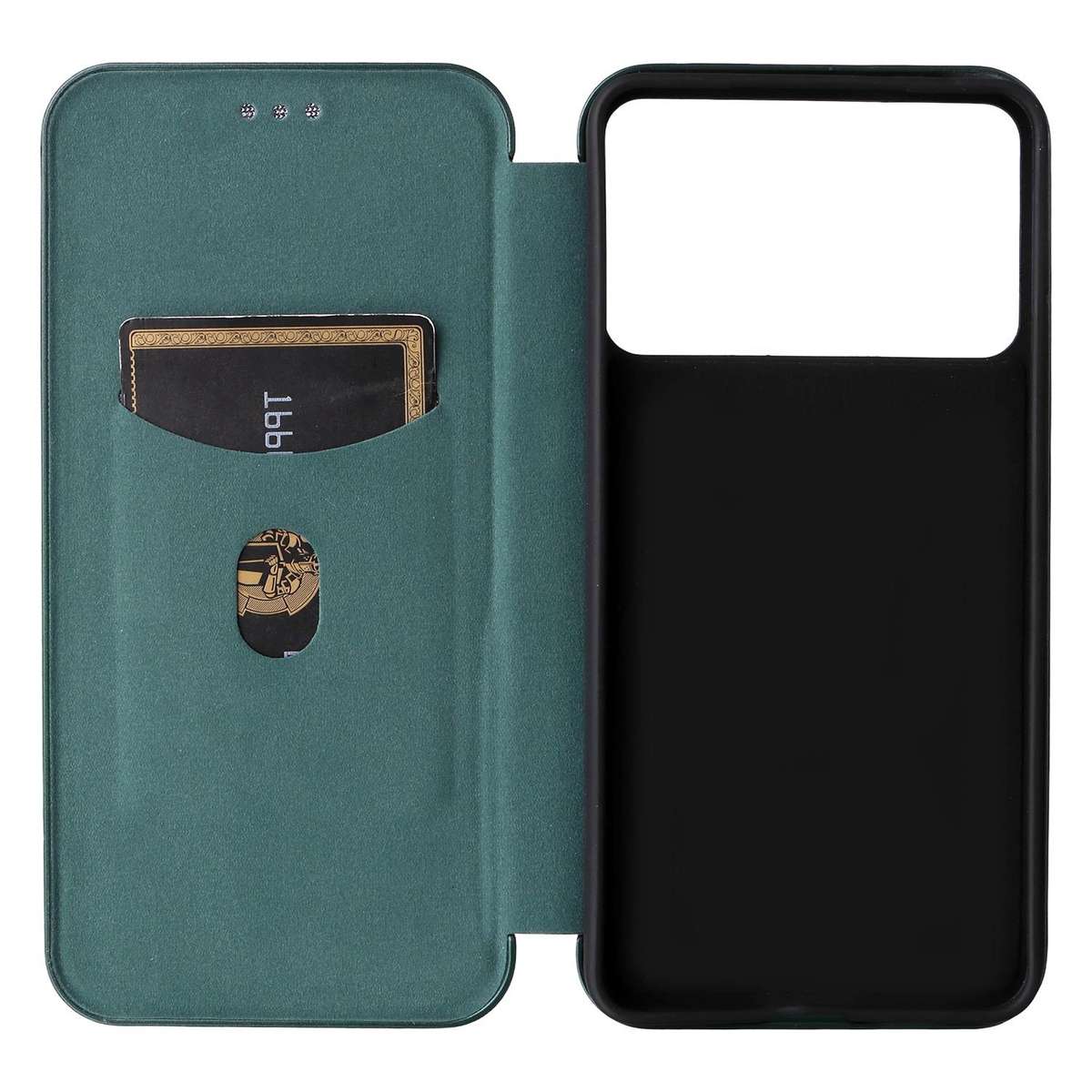For Samsung Galaxy S26 Edge 5G Carbon Fiber Texture Flip Leather Phone Case(Green)