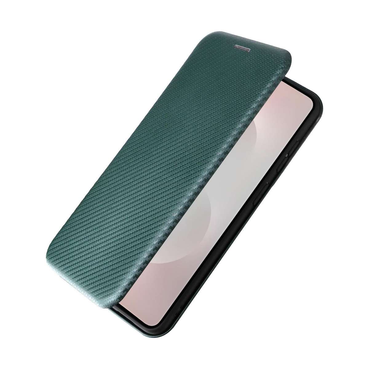 For Samsung Galaxy S26 Edge 5G Carbon Fiber Texture Flip Leather Phone Case(Green)