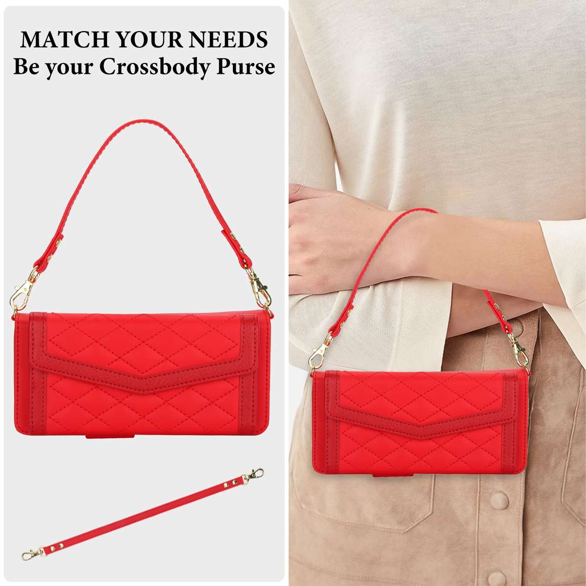 For Samsung Galaxy Z Fold4 Splicing Rhombic Texture Card Holder Phone Case with Lanyard, Not Inclu
