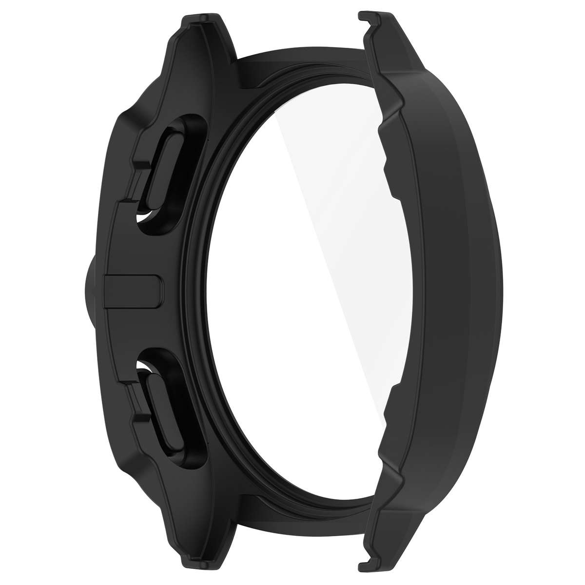For Sansung Galaxy Watch 7 44mm PC + Tempered Film Integrated Watch Protective Case(Black)