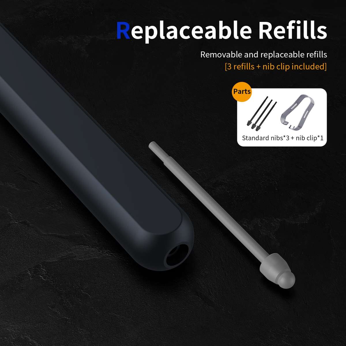 For Samsung Galaxy Z Fold6 / 5 / 4 / 3 Electromagnetic Stylus Pen with Pen Slot(Black)