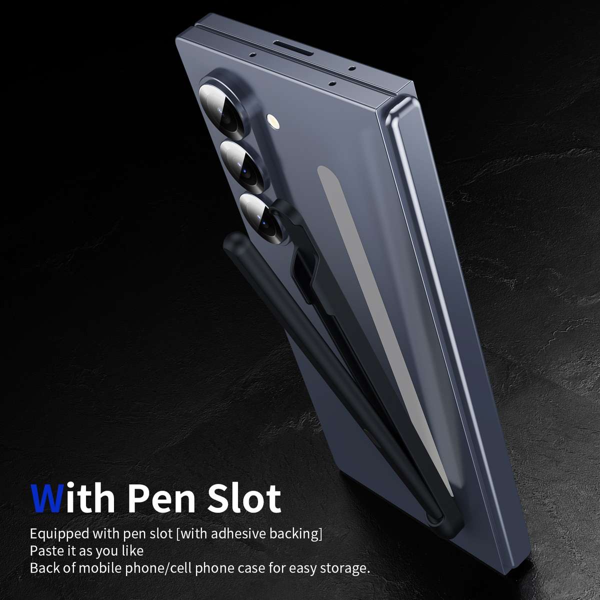 For Samsung Galaxy Z Fold6 / 5 / 4 / 3 Electromagnetic Stylus Pen with Pen Slot(Black)