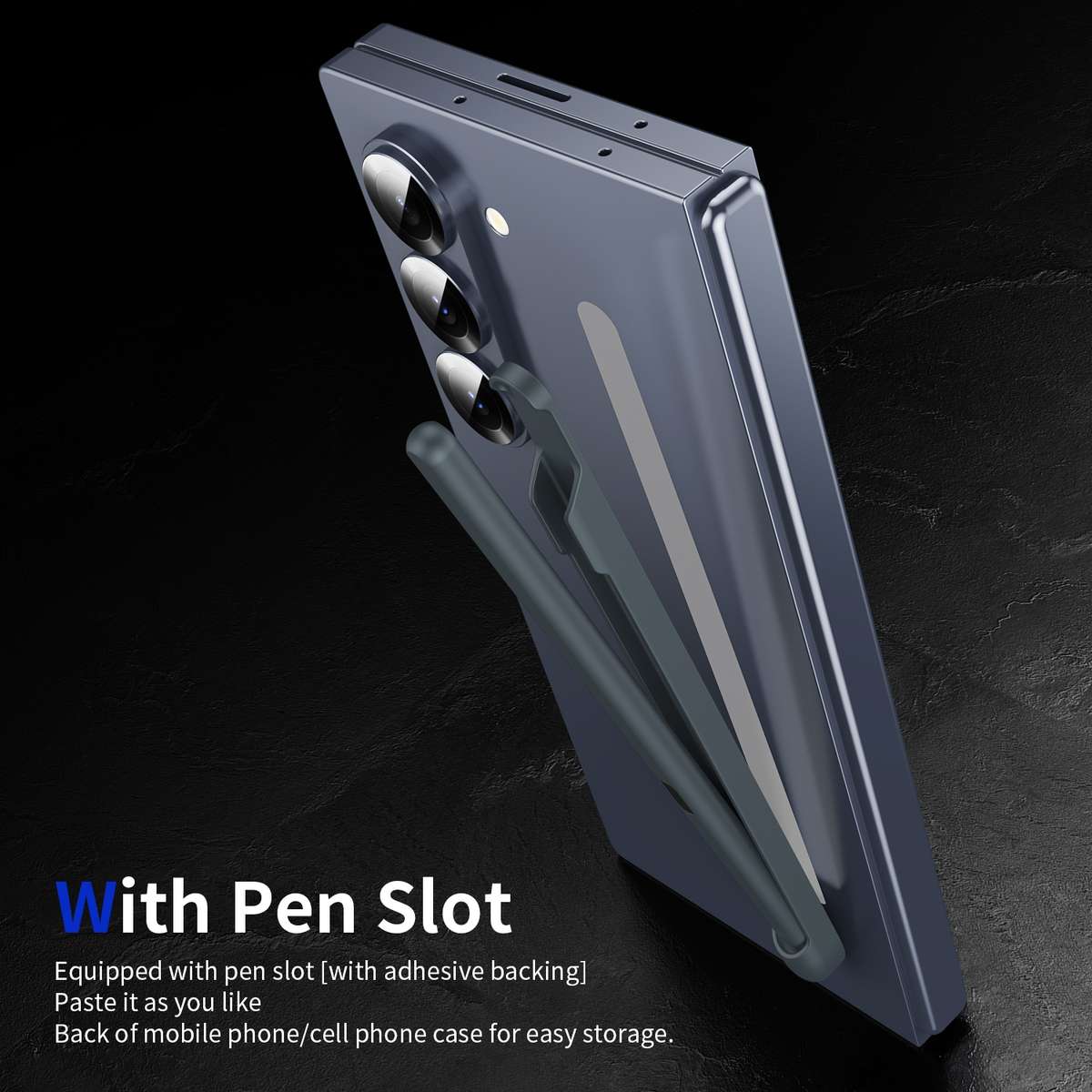 For Samsung Galaxy Z Fold6 / 5 / 4 / 3 Electromagnetic Stylus Pen with Pen Slot(Dark Grey)