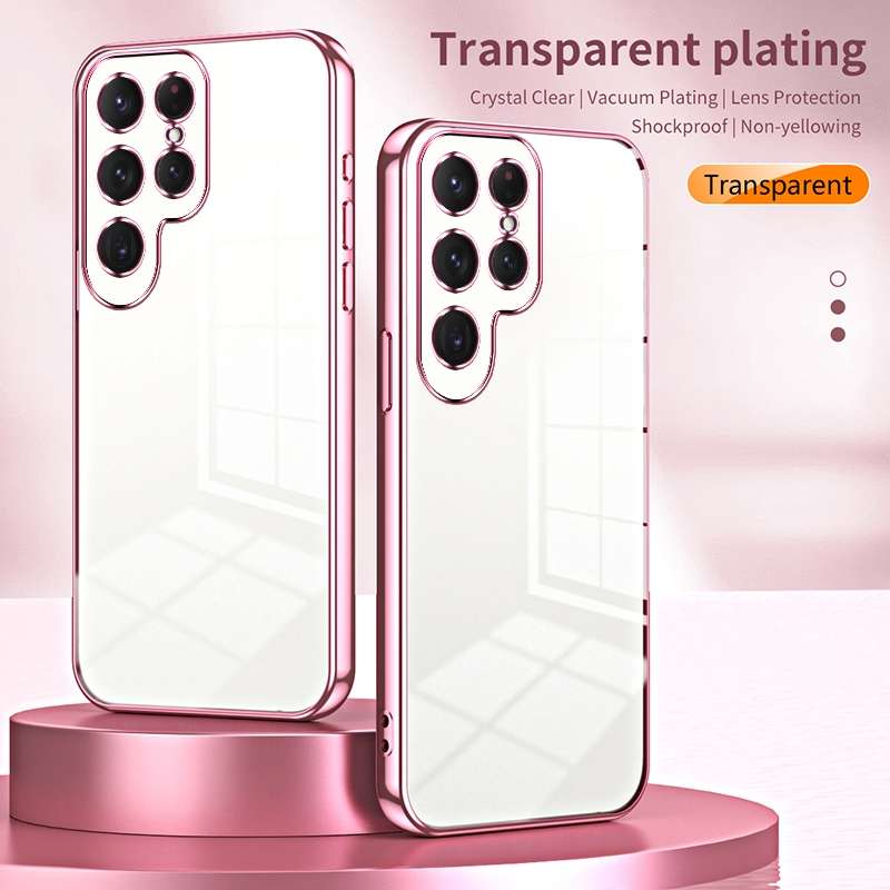 For Samsung Galaxy S25 Ultra 5G Transparent Plating Fine Hole Phone Case(Purple)