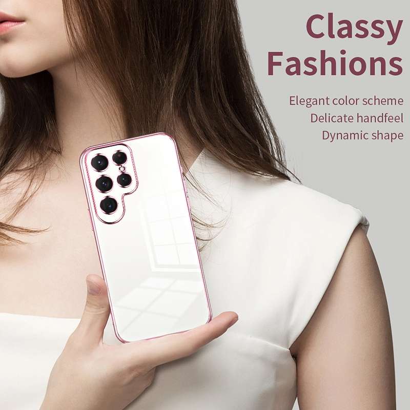 For Samsung Galaxy S25 Ultra 5G Transparent Plating Fine Hole Phone Case(Purple)