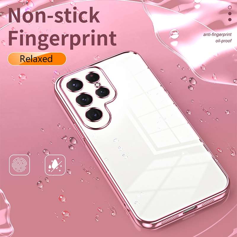 For Samsung Galaxy S25 Ultra 5G Transparent Plating Fine Hole Phone Case(Purple)
