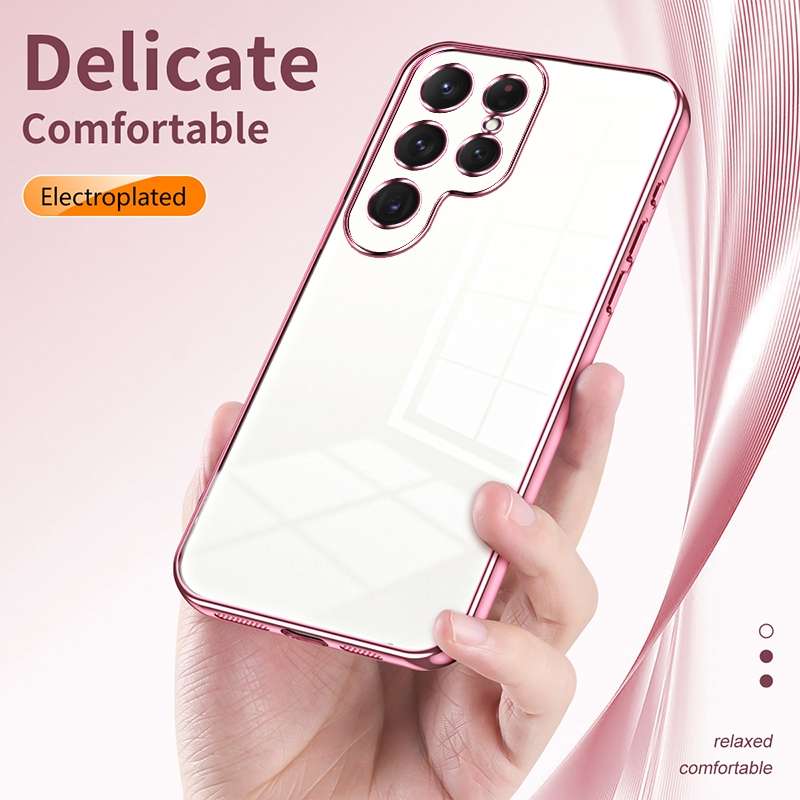 For Samsung Galaxy S25 Ultra 5G Transparent Plating Fine Hole Phone Case(Purple)