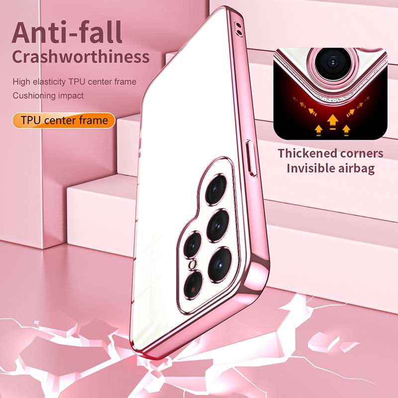 For Samsung Galaxy S25 Ultra 5G Transparent Plating Fine Hole Phone Case(Purple)