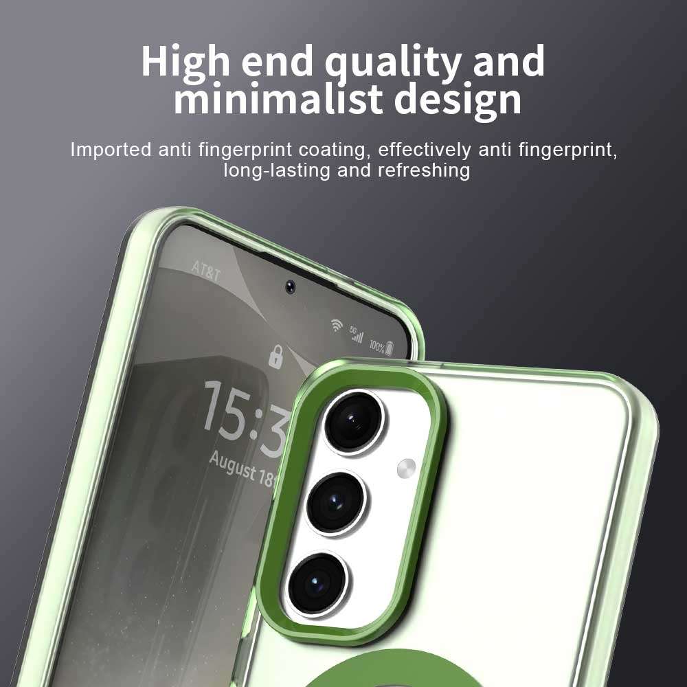 For Samsung Galaxy S25 5G Candy Magsafe PC Hybrid TPU Phone Case(Green)