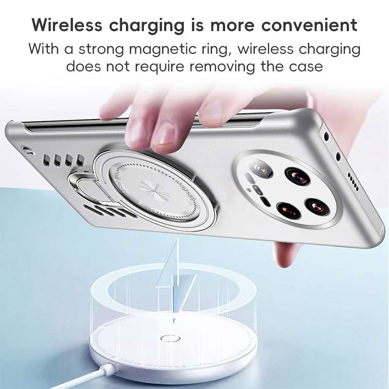 For Xiaomi 14 Ultra Ice Sense Series Graphene Cooling MagSafe Holder Phone Case(Silver)