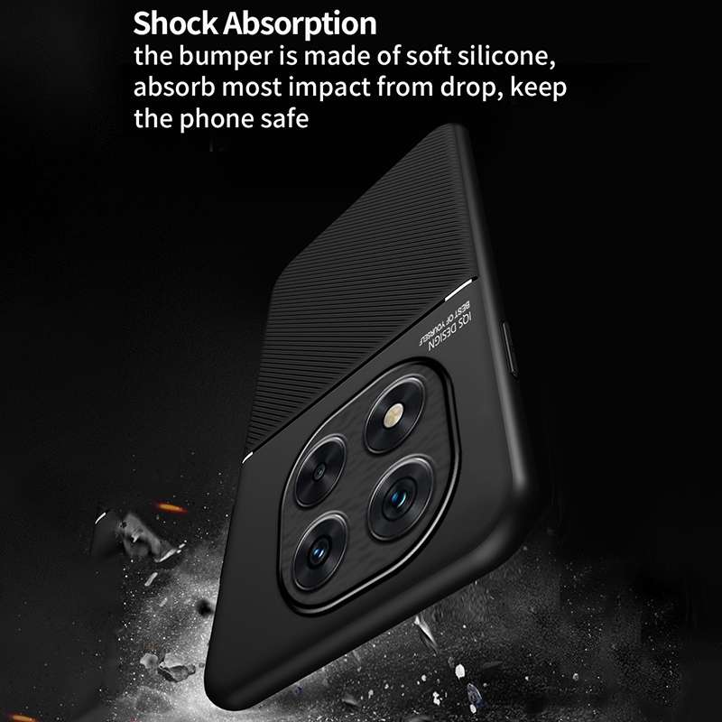 For Redmi Note 14 Pro+ 5G Classic Tilt Strip Grain Magnetic PC Hybrid TPU Phone Case(Red)