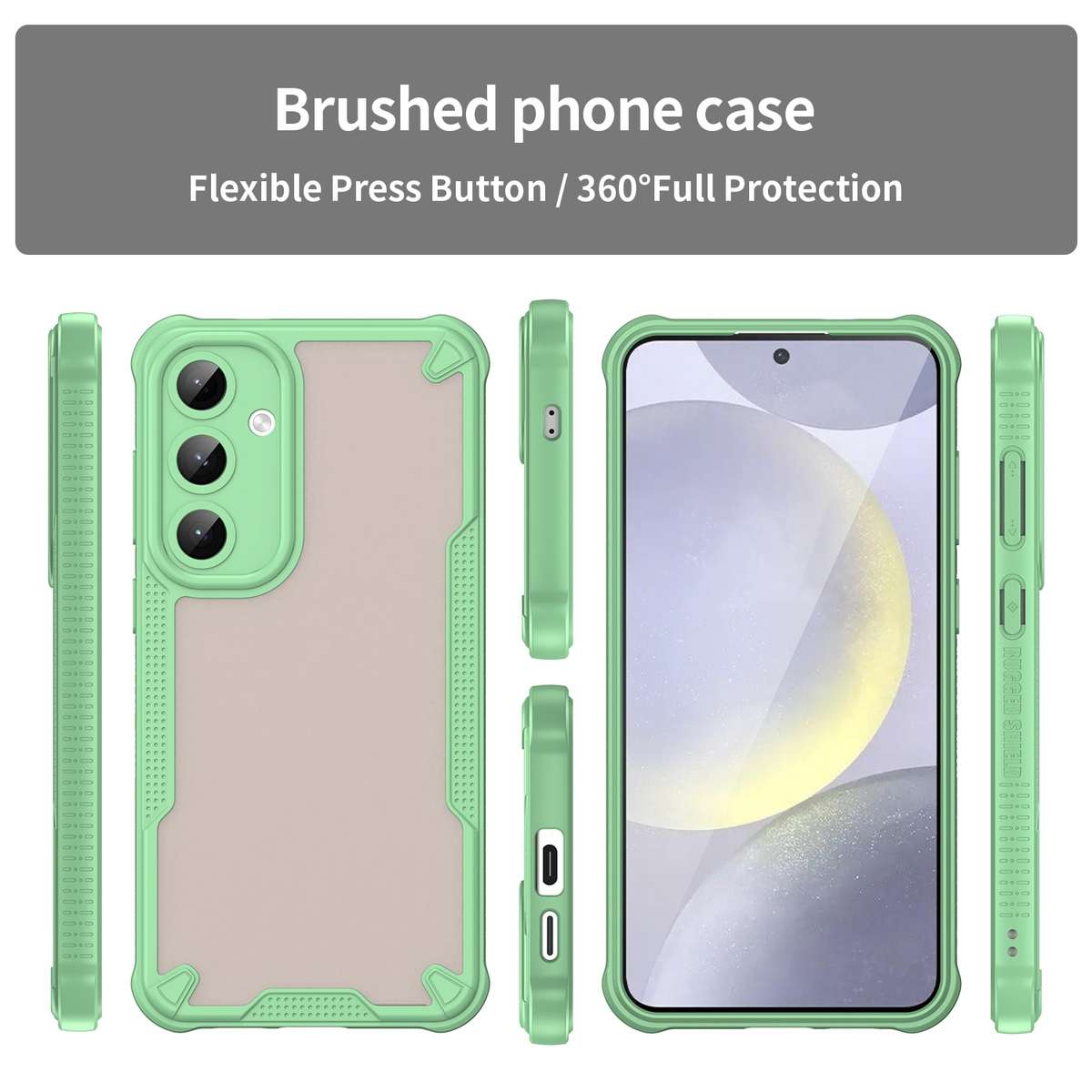 For Samsung Galaxy S24+ 5G Armor Glaze PC Hybrid TPU Phone Case(Green)