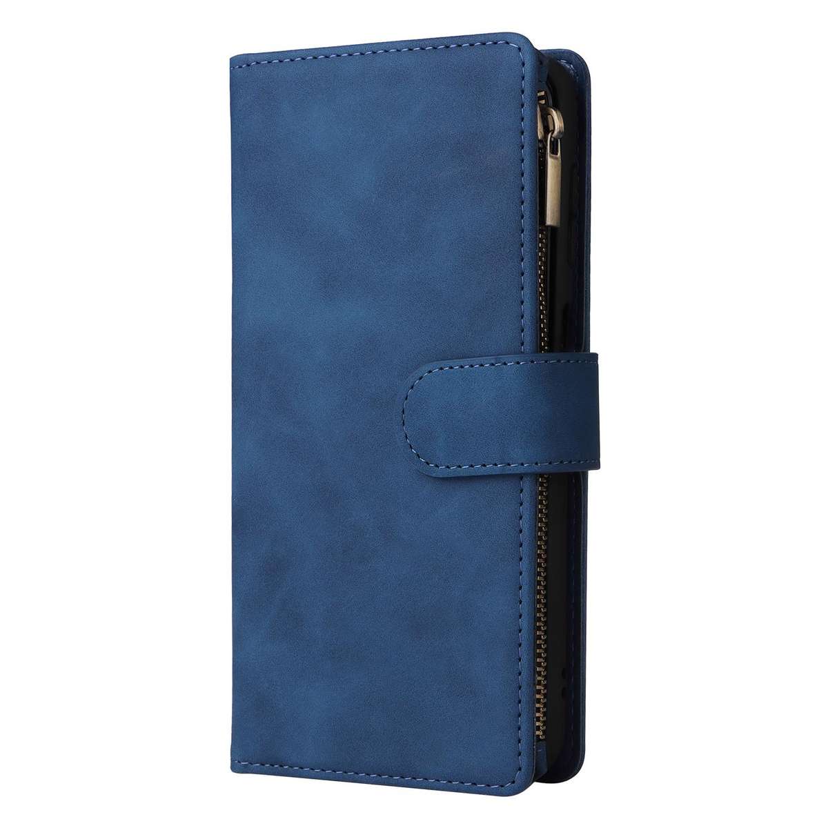For Samsung Galaxy S23 FE 5G Multifunctional Frosted Zipper Wallet Leather Phone Case(Blue)