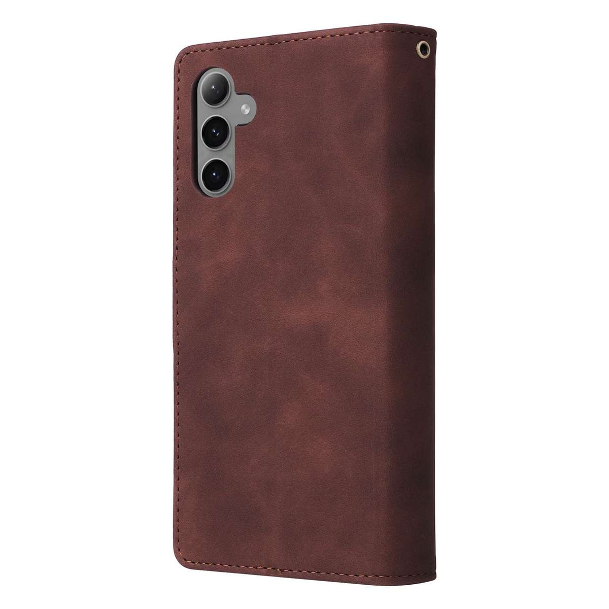 For Samsung Galaxy S23 FE 5G Multifunctional Frosted Zipper Wallet Leather Phone Case(Coffee)