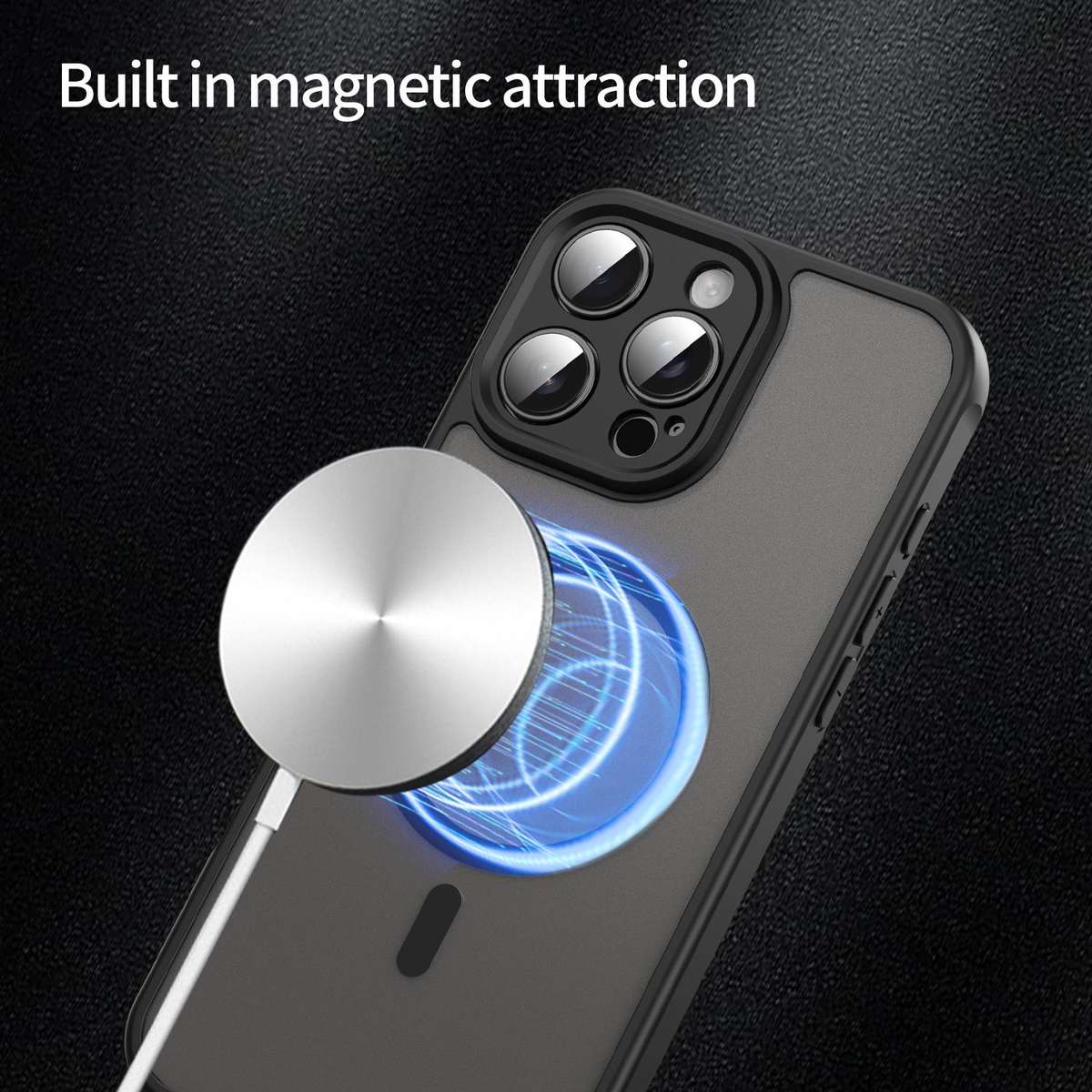 For iPhone 14 Plus Fan Dun Series TPU Hybrid PC Frosted Magsafe Phone Case(Black)