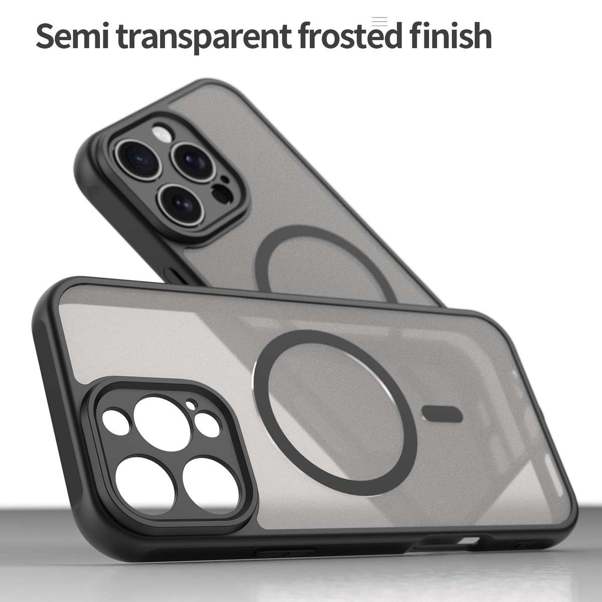 For iPhone 14 Plus Fan Dun Series TPU Hybrid PC Frosted Magsafe Phone Case(Black)