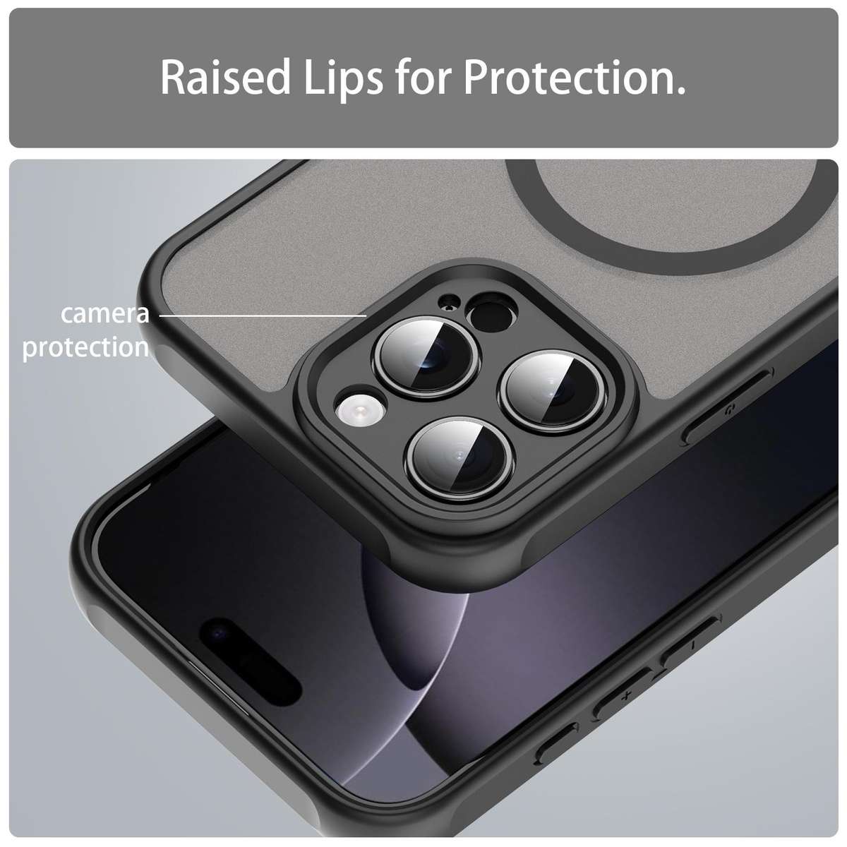 For iPhone 14 Plus Fan Dun Series TPU Hybrid PC Frosted Magsafe Phone Case(Black)