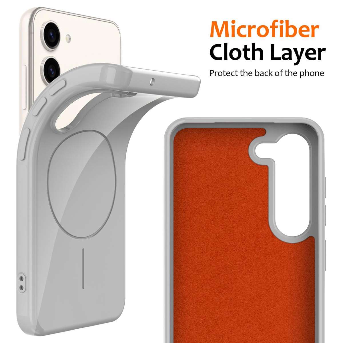 For Samsung Galaxy S23+ 5G Glossy TPU Shockproof MagSafe Phone Case with Lanyard(White)