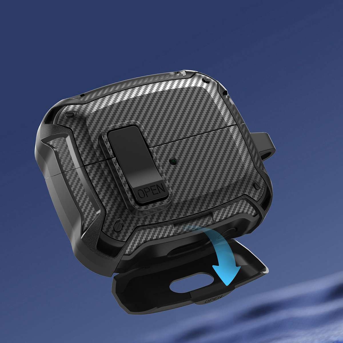 For Samsung Galaxy Buds3 / Buds3 Pro Bumblebee Fiber Texture Earphones Case with Hook & Holder(Bla