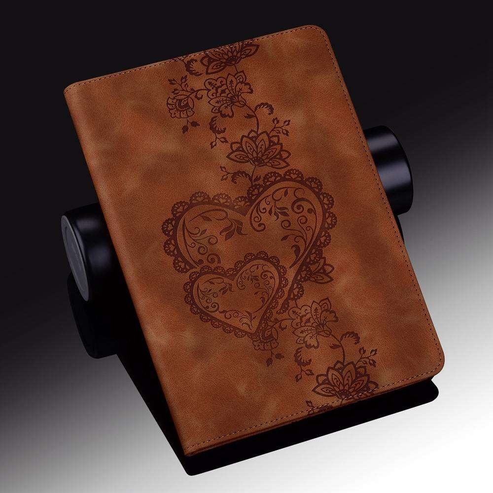 For Samsung Galaxy Tab S10+ / S9+ / S8+ Love Hearts Embossed Leather Tablet Case(Brown)