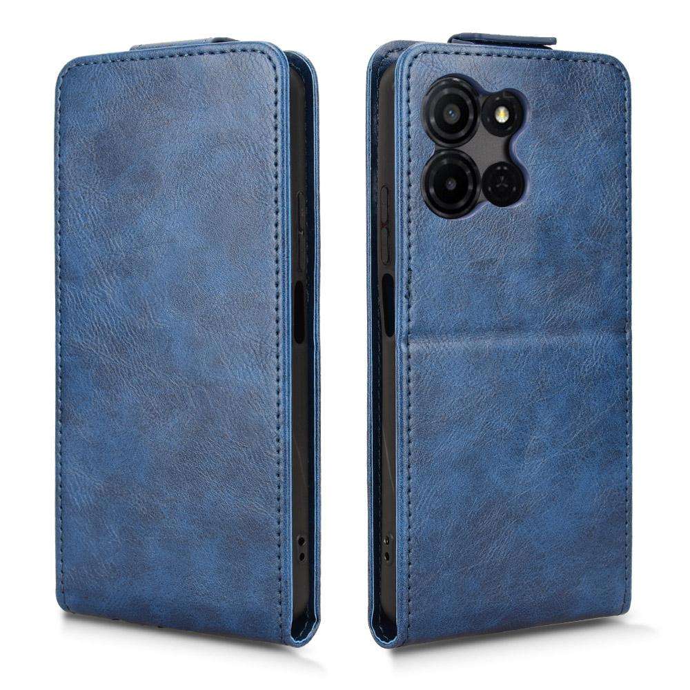 For TCL K32 5G / K33 5G Magnetic Vertical Flip Leather Phone Case with Buckle(Blue)