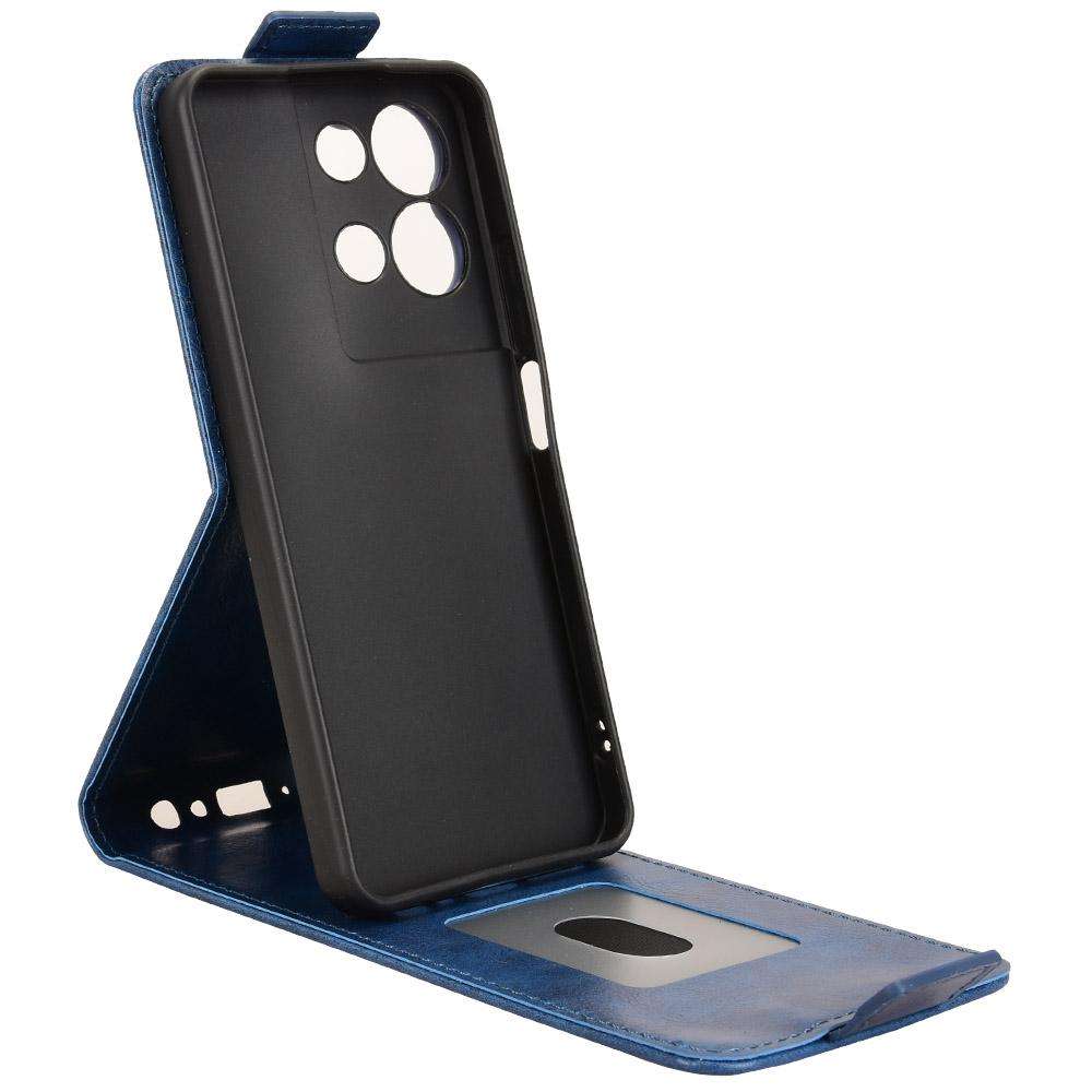 For TCL K32 5G / K33 5G Magnetic Vertical Flip Leather Phone Case with Buckle(Blue)